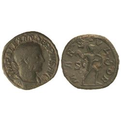 Sestercio. - Acuñada el 231-235 d.C. - ALEJANDRO SEVERO. - Anv.: IMP. ALEXANDER PIVS AVG. Busto laur