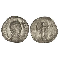 Denario. - 235 d.C. - JULIA MAMAEA. - Anv.: IVLIA MAMAEA AVG. Busto diademado a derecha. Rev.: VESTA