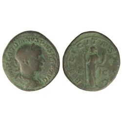 Sestercio. - Acuñada el 241-243 d.C. - GORDIANO III. - Anv.: IMP. GORDIANVS PIVS FEL. AVG. Busto lau