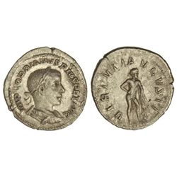 Denario. - Acuñada el 241-243 d.C. - GORDIANO III. - Anv.: IMP. GORDIANVS PIVS FEL. AVG. Busto laure