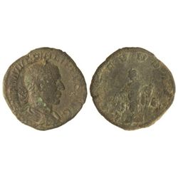 Sestercio. - Acuñada el 244-249 d.C. - FILIPO I. - Anv.: IMP. M. IVL. PHILIPPVS AVG. Busto laureado