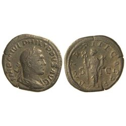 Sestercio. - Acuñada el 244-249 d.C. - FILIPO I. - Anv.: IMP. M. IVL. PHILIPPVS AVG. Cabeza laureada