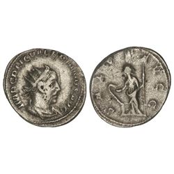 Antoniniano. - Acuñada el 254 d.C. - VALERIANO I. - Rev.: SALVS AVGG. Salud en pie a izquierda dando