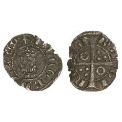 Òbol. - JAUME II. - BARCELONA. - Rev.: Anillos en 1er y 4º espacios. Pátina oscura. Cru.VS-344. MBC.