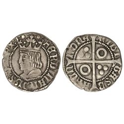 Croat. - FERRAN II. - BARCELONA. - Anv.: FERDINANDUS.D:(G)RX:. Efigie coronada a izquierda. Rev.: CI