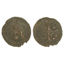 Senyal. - AGRAMUNT. - Anv.: Monte flordelisado en orla lobulada. Rev.: Cruz interior. RARA. Cru.VS-1