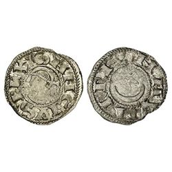 Dinero. - SANCHO VII. - Anv.: : -SANCIVSREX. Efigie a izquierda. Rev.: : -NAVARRE. Estrella sobre c