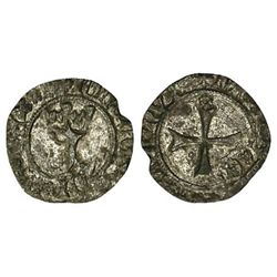 Cornado. - JUAN I. - Anv.: IOHANESDIGRAREXN. I coronada sin adornos. Rev.: NAVARREETARAGONV
