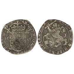 1 Escalín. - 1624. - AMBERES. Brabante. - AR. (Pequeñas hojitas en reverso). Vti-533. MBC-. - -