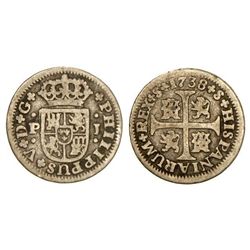 1/2 Real. - 1738. - SEVILLA. - P.J. - Cal-1936. MBC-. - -