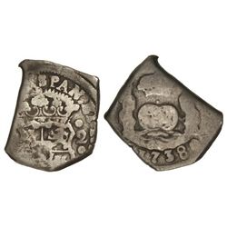 2 Reales. - 1738. - (GUATEMALA). - (J). - 6,76 grs. Fecha completa. Cal-1170. (MBC-). - -