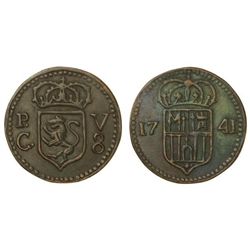 (8 Reales). - 1741. - SANTIAGO DE CUBA. - AE. FALSA de ÉPOCA. Cal-Tipo 325 pág.513. EBC. - -