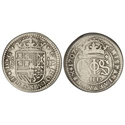 2 Reales. - 1707. - BARCELONA. - Cal-23. MBC-. - -