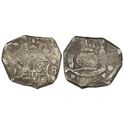 8 Reales. - 1752. - GUATEMALA. - J. - 26,49 grs. Columnario. (Restos adhesivo en anverso). Cal-284.