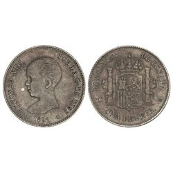 1 Peseta. - 1891 (*18-91). - P.G.-M. - Pátina irisada. MBC. - -