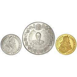 Set 3 monedas 1.000 Pesetas,  10.000 (Cincuentín) y 40.000 Pesetas. - 2000. - CARLOS V. - AR (2) y A