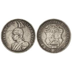 2 Rupias. - 1893. - GUILLERMO II. - AR. Pátina. (Golpes y rayas). KM-5. MBC-. - -