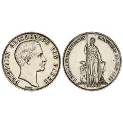 Gulden. - 1863. - BADEN. - AR. 1er. Festival de Tiro en Manheim. (Rayitas). KM-247. EBC-. - -