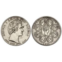 Thaler. - 1828. - LUIS I. - BAVIERA. - AR. (Perforación en centro). KM-386. MBC+/EBC-. - -