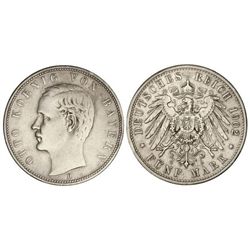5 Marcos. - 1902-D. - PRÍNCIPE OTTO. - BAVIERA. - AR. KM-512. MBC/MBC+. - -