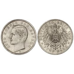 5 Marcos. - 1913-D. - OTTO. - BAVIERA. - AR. (Pequeños golpecitos en anverso). KM-512. EBC. - -