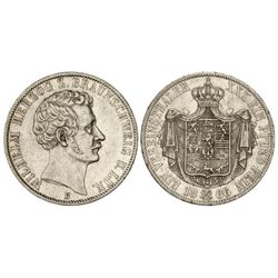 Thaler. - 1866-B. - GUILLERMO. - BRUNSWICK-WOLFENBUTTEL. - AR. (Golpecitos). KM-1152. MBC+. - -