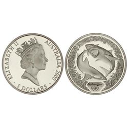 5 Dólares. - 2000 -. AR. Olimpiada Sydney´00. En estuche original. KM-372. PROOF. - -