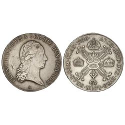 1/2 Kronenthaler. - 1796-A. - FRANCISCO II. - PAISES BAJOS AUSTRIACOS. VIENA. - AR. (Golpecitos y ra