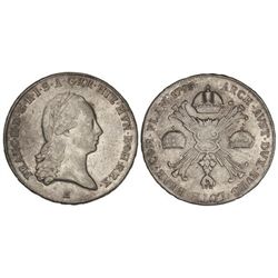 Kronenthaler. - 1795-H. - FRANCISCO II. - PAISES BAJOS AUSTRIACOS. VIENA. - AR. (Golpecitos y rayas)