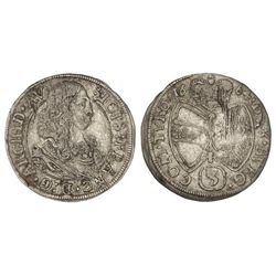 3  Kreuzer. - 1664. - ARCHIDUQUE SIGISMUNDO FRANCISCO. - HALL. - AR. KM-851. MBC+. - -