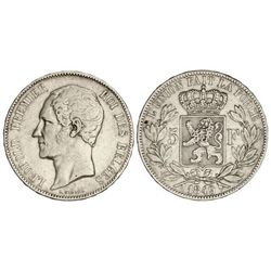 5 Francos. - 1849. - LEOPOLDO I. - AR. KM-17. MBC. - -