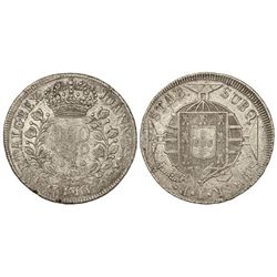 960 Reis. - 1820. - R (RÍO DE JANEIRO). - AR. Sobre moneda 8 Reales española LIMA J.P. MBC. - -
