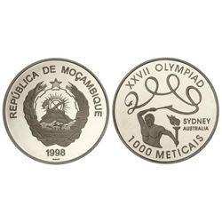 1.000 Meticais. - 1998. - AR. Olimpiada Sidney ´00. KM-128. PROOF. - -