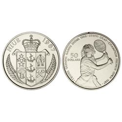 50 Dólares. - 1987 -. AR. Olimpiada Seúl ´88: Steffi Graf. KM-6. SC. - -