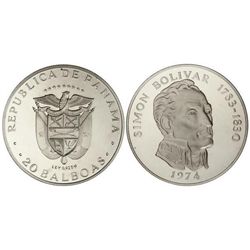 20 Balboas. - AR. Simón Bolívar. En estuche original. KM-31. FDC. - -