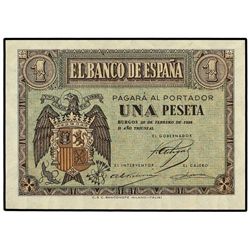 1 Peseta. - 28 Febrero 1938. - Serie G. RARO. Ed-D28b. SC. - -
