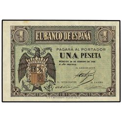 1 Peseta. - 28 Febrero 1938. - Serie G. (Descentrado). RARO. Ed-D28b. EBC. - -