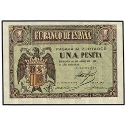 1 Peseta. - 30 Abril 1938. - Serie B. Ed-D29a. SC. - -