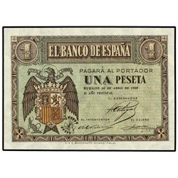 1 Peseta. - 30 Abril 1938. - Serie D. Ed-D29a. SC. - -