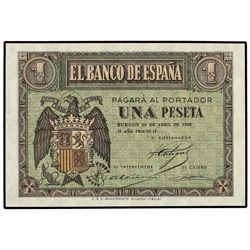 1 Peseta. - 30 Abril 1938. - Serie F. Ed-D29a. SC. - -