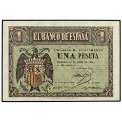 1 Peseta. - 30 Abril 1938. - Serie I. Ed-D29a. SC. - -