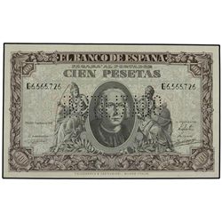 100 Pesetas. - 9 Enero 1940. - Colón. Serie G. INUTILIZADO en perforación. Ed-D39n. EBC. - -