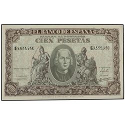 100 Pesetas. - 9 Enero 1940. - Colón. Serie G. (Pequeñas arruguitas). Ed-D39a. EBC-. - -