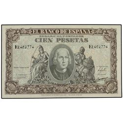 100 Pesetas. - 9 Enero 1940. - Colón. Serie H. Ed-D39a. EBC. - -