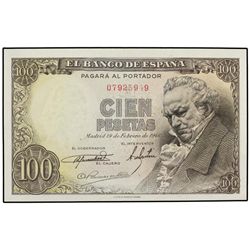 100 Pesetas. - 19 Febrerp 1946. - Goya. Sin Serie. Color más amarillo a la izquierda. (el 4 de la nu