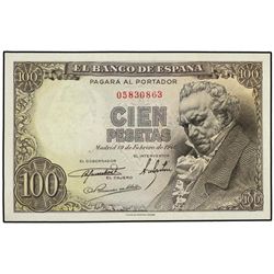 100 Pesetas. - 19 Febrero 1946. - Goya. Sin Serie. Ed-D52. MBC+. - -