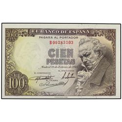 100 Pesetas. - 19 Febrero 1946. - Goya. Serie B. Ed-D52a. SC. - -