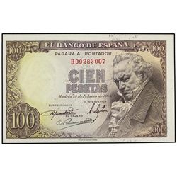 100 Pesetas. - 19 Febrero 1946. - Goya. Serie B. Ed-D52a. SC. - -