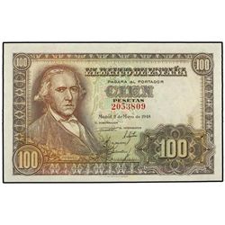 100 Pesetas. - 2 Mayo 1948. - Bayeu. Sin Serie. Ed-D57. SC-. - -