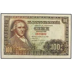 100 Pesetas. - 2 Mayo 1948. - Bayeu. Sin Serie. Ed-D57. EBC+. - -